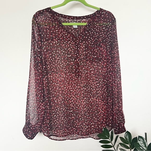 Liz Claiborne sheer long sleeve blouse (1X) - Picture 1 of 7